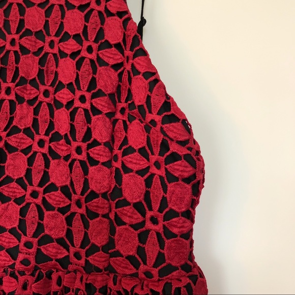 AQUA Lace High Neck Midi Dress - Picture 4 of 7